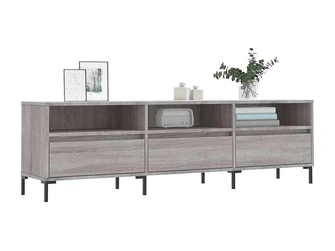 Mobile TV grigio Sonoma 150x30x44,5 cm in legno ingegnerizzato