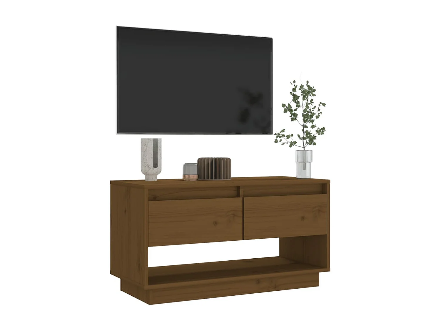 Mobile TV color miele 74x34x40 cm in legno massello di pino