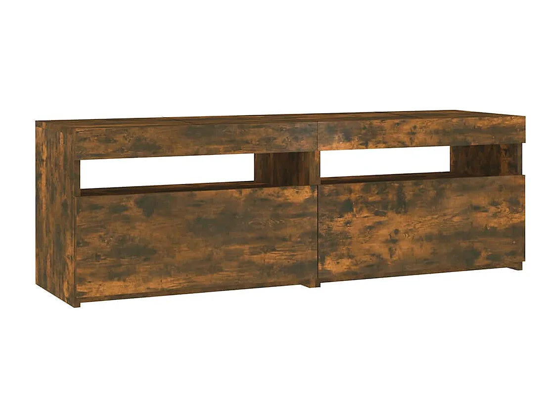 Meuble TV avec lumières LED chêne fumé 120x35x40 cm
