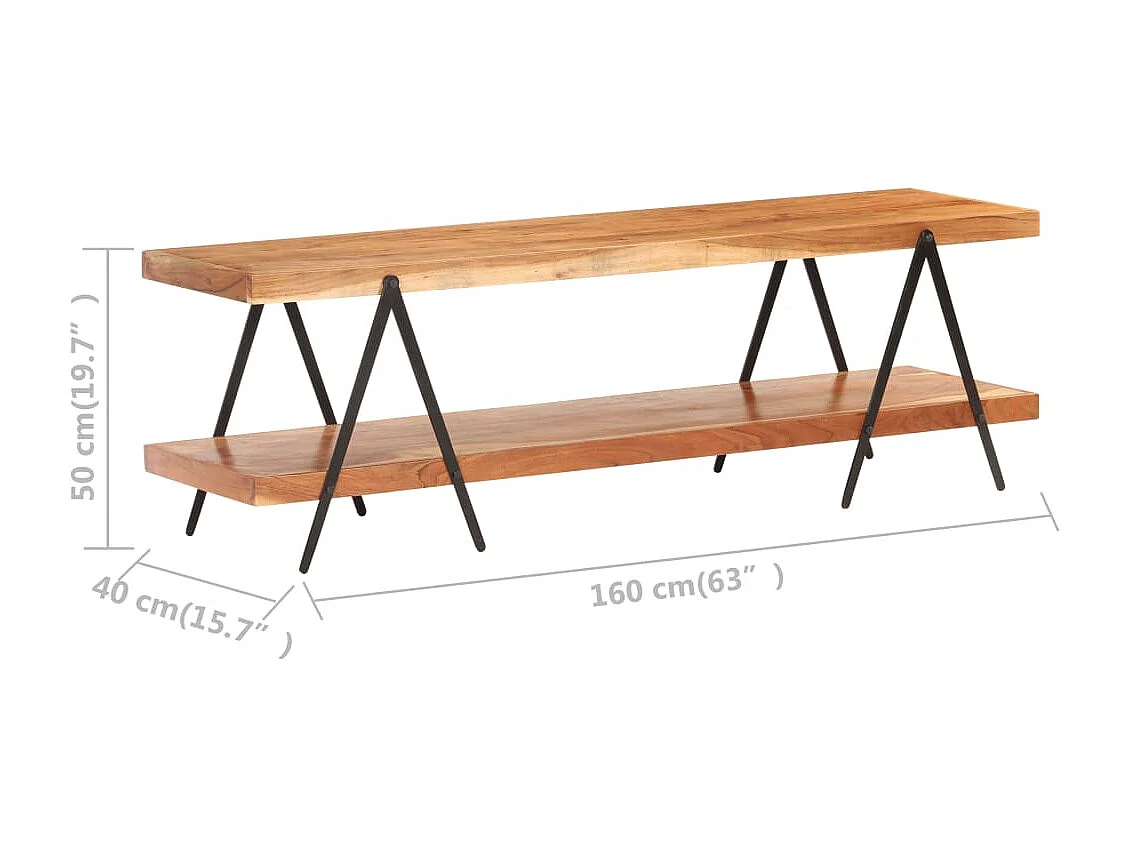 Mobile TV 160x40x50 cm Legno massello di acacia
