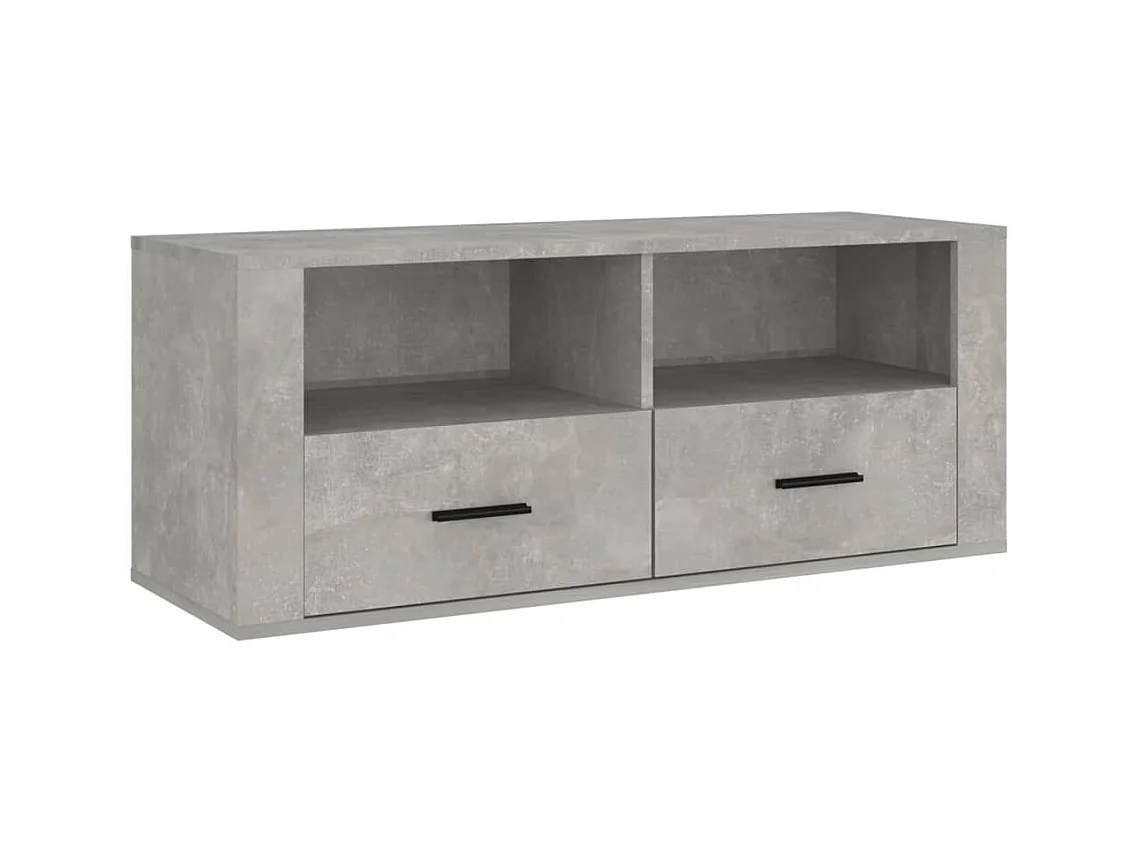 Meuble TV Gris béton 100x35x40 cm Bois d'ingénierie