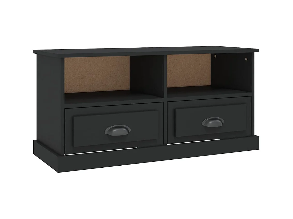 Zwarte tv-kast 93x35,5x45 cm bewerkt hout