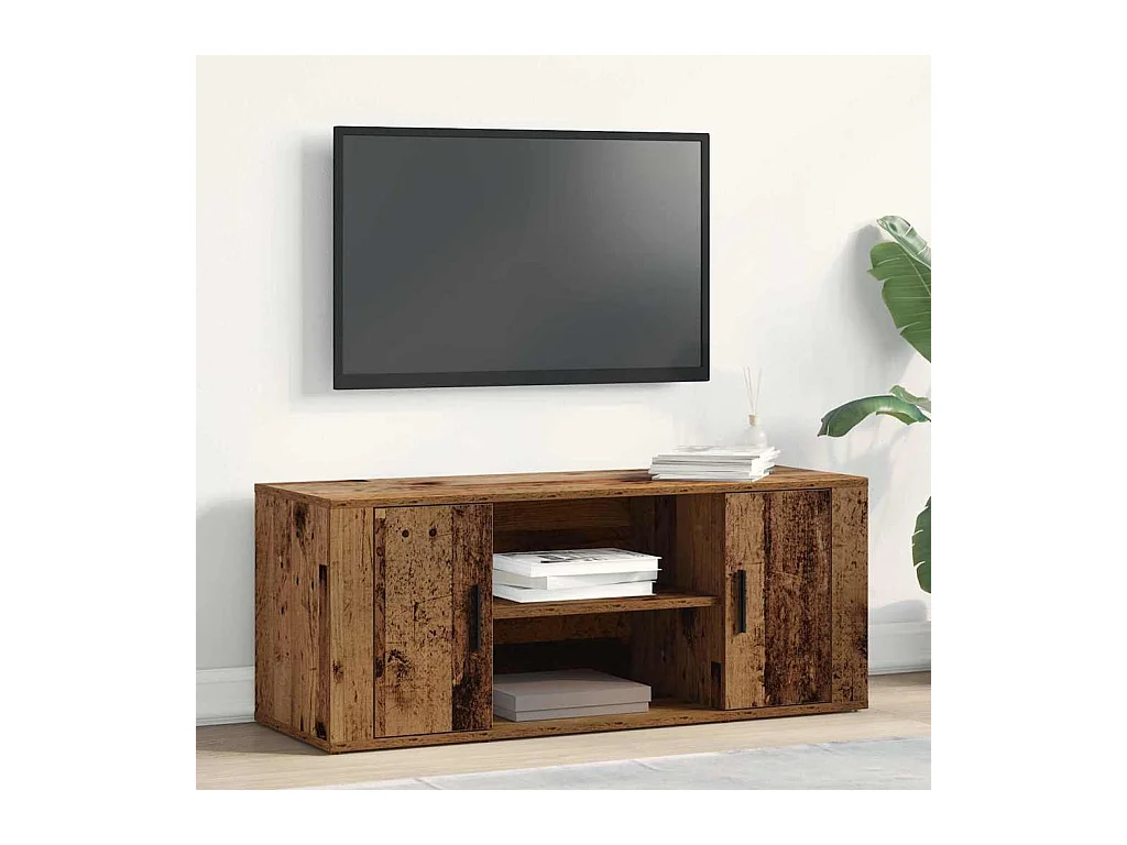 Meuble TV Bois ancien 100 x 35 x 40 cm Bois d'ingénierie