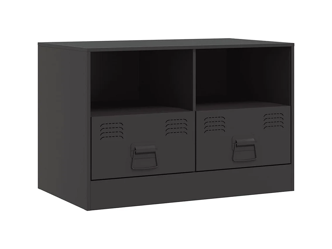 Meuble TV noir 67x39x44 cm acier