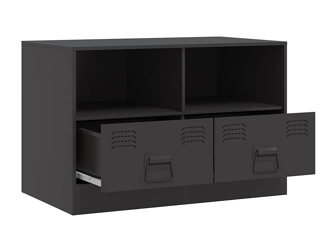 Meuble TV noir 67x39x44 cm acier