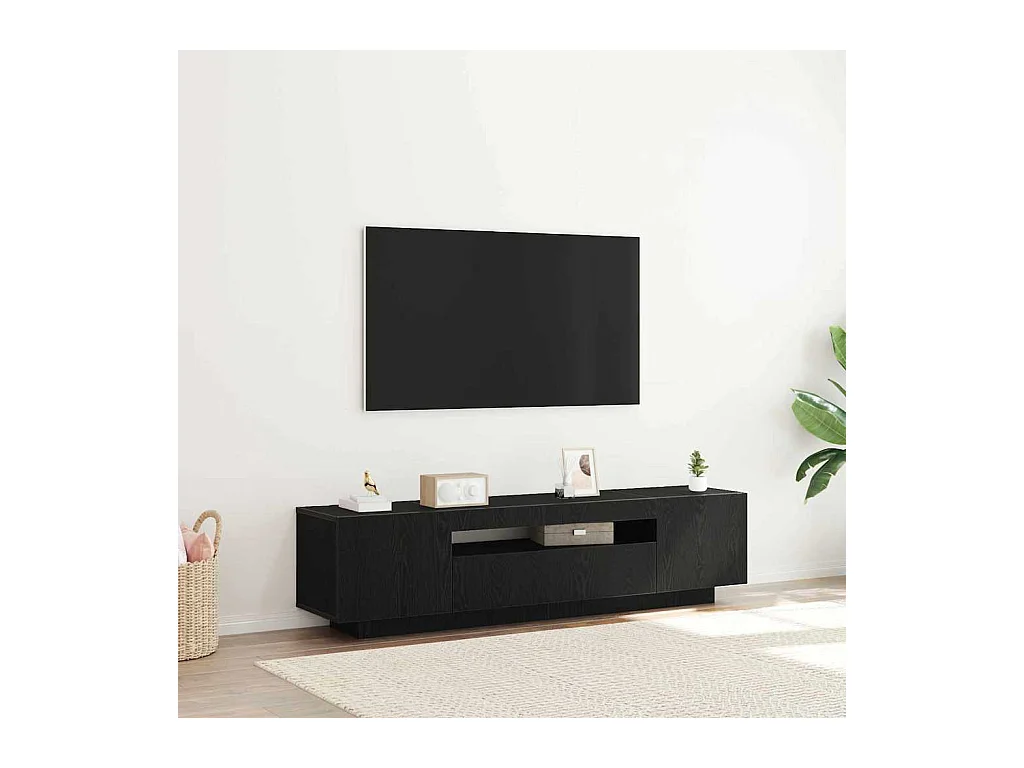 Meuble TV Noir 160 x 35 x 40 cm Bois d'ingénierie