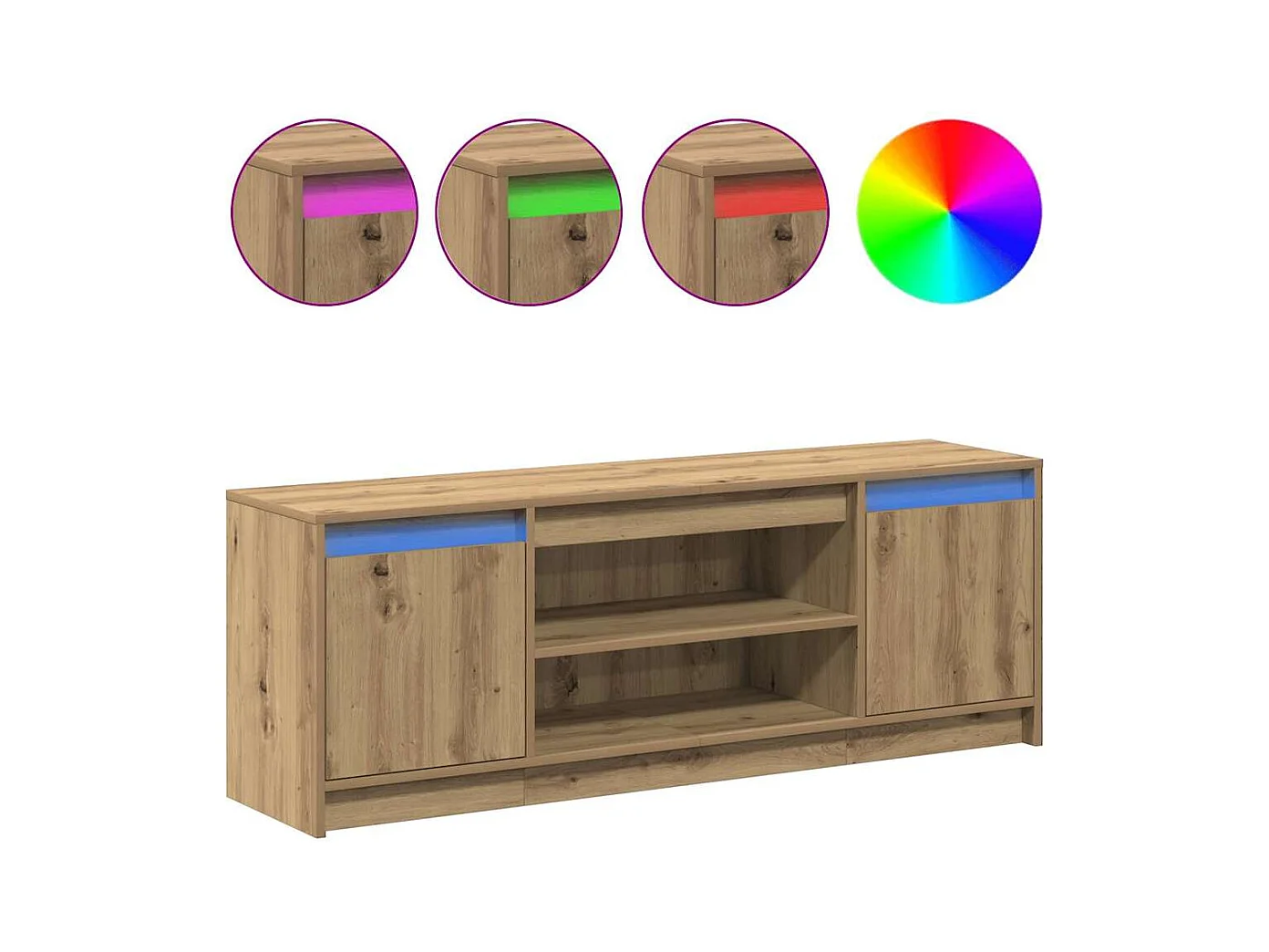 Meuble TV Marron 139,5 x 34 x 50 cm Bois d'ingénierie