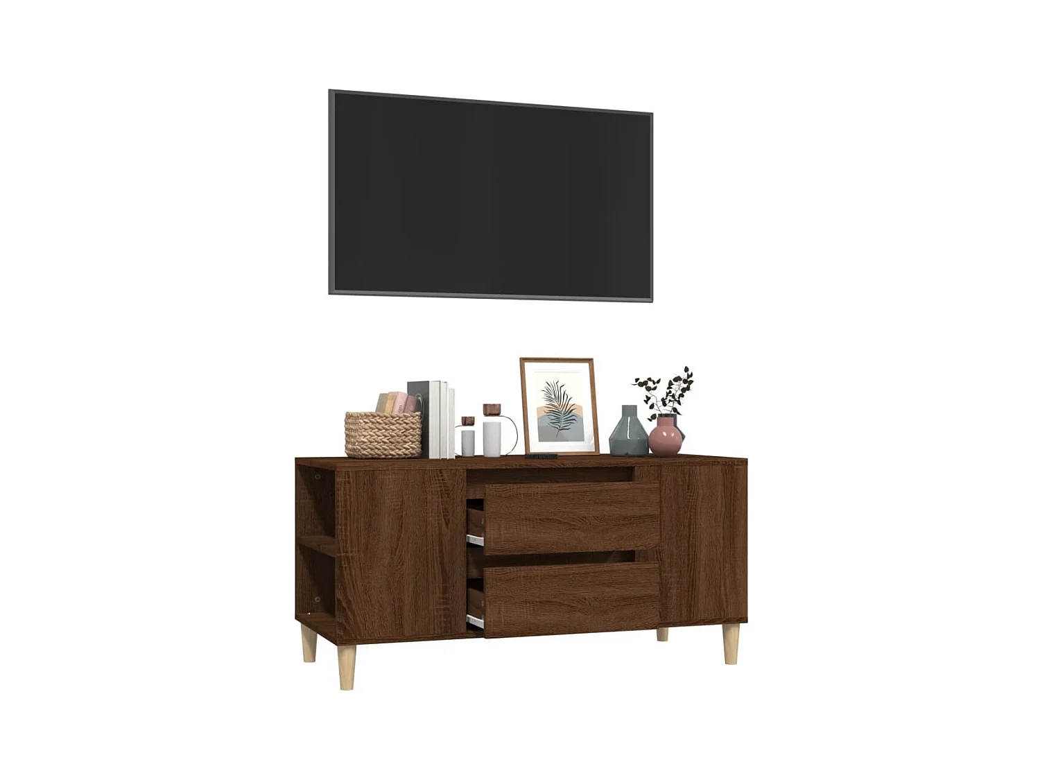 Mobile TV Rovere marrone 102x44,5x50 cm Legno ingegnerizzato