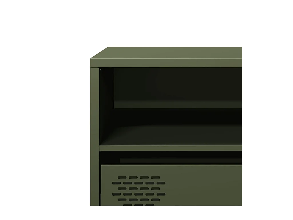 Mobile porta TV verde oliva 135x39x43,5 cm in acciaio laminato a freddo