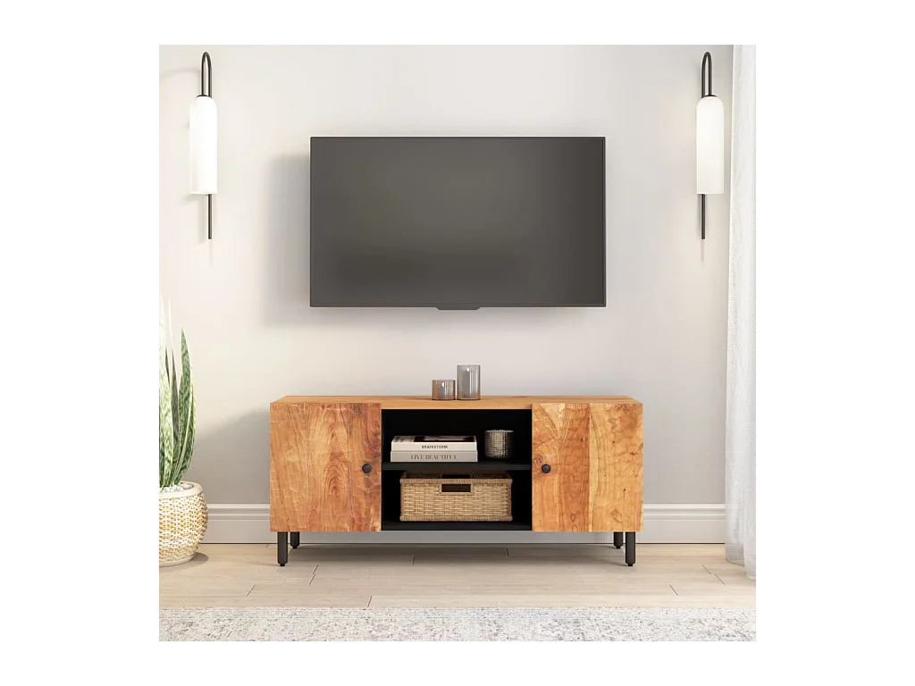 Meuble TV 105x33x46 cm Bois d'acacia massif