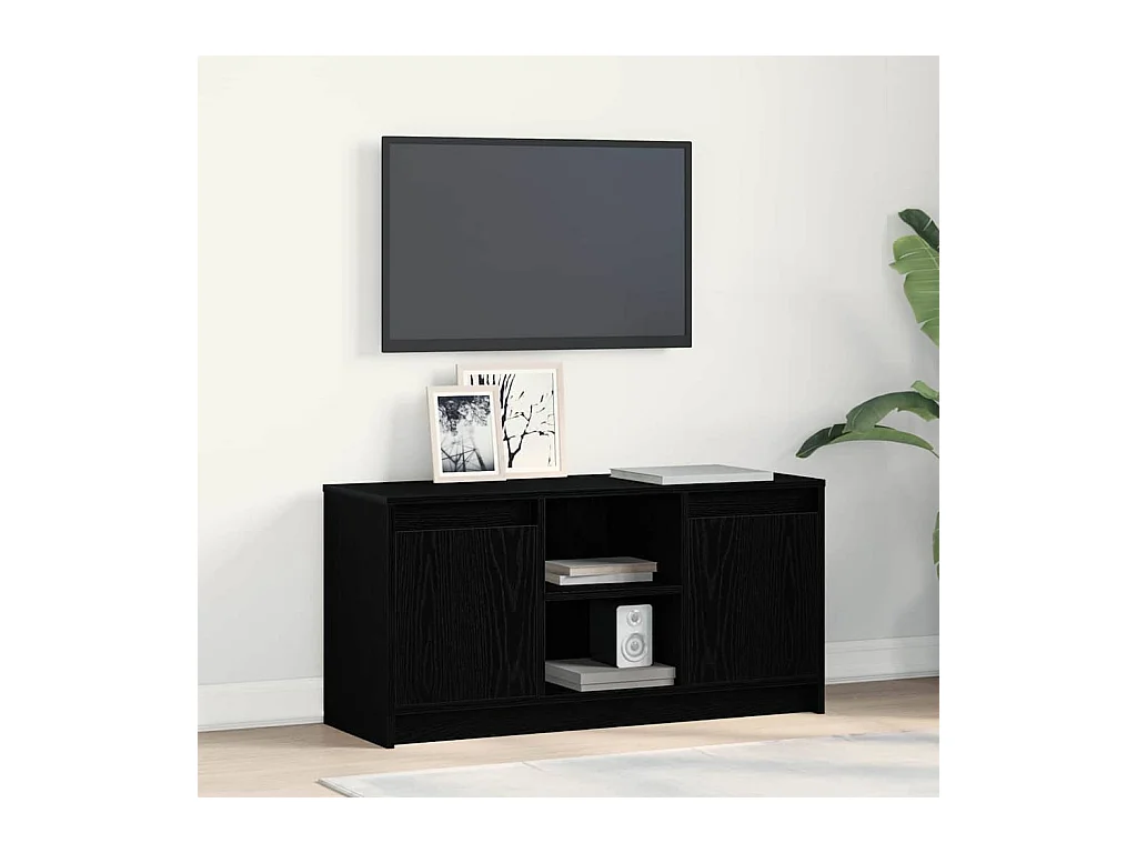Meuble TV Noir 100 x 34 x 50 cm Bois d'ingénierie