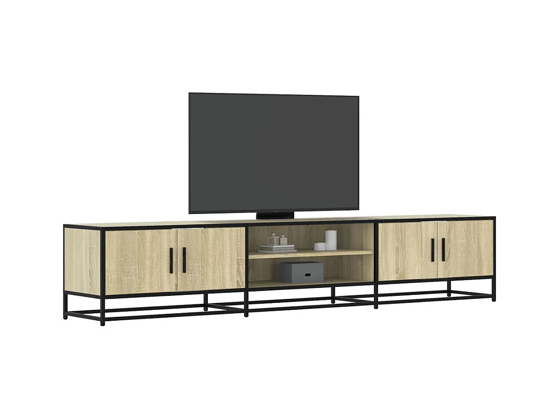 Meuble TV chêne sonoma 210x35x41 cm bois d'ingénierie