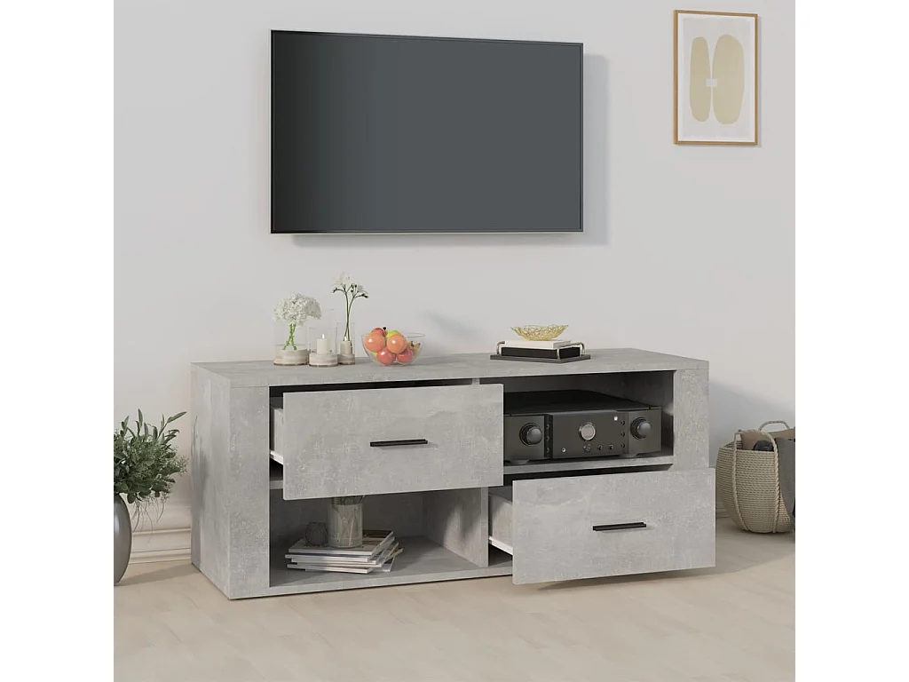 Mobile TV grigio cemento 100x35x40 cm in legno ingegnerizzato