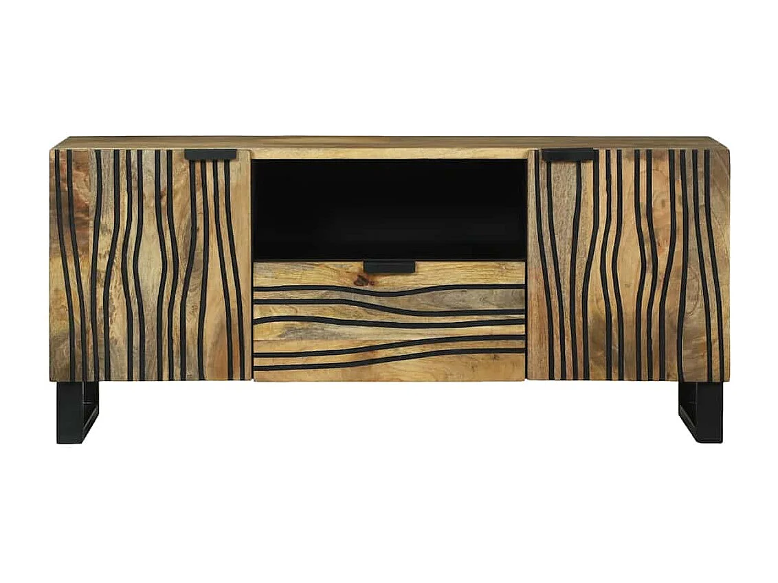 Meuble TV Marron 105 x 33 x 46 cm bois de manguier massif