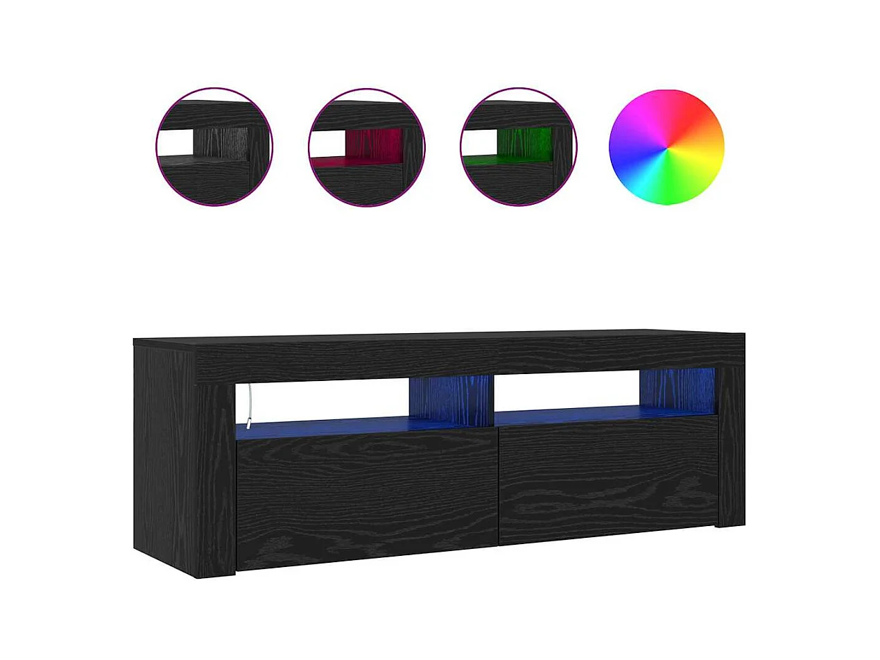 Meuble TV Noir 120 x 35 x 40 cm Bois d'ingénierie