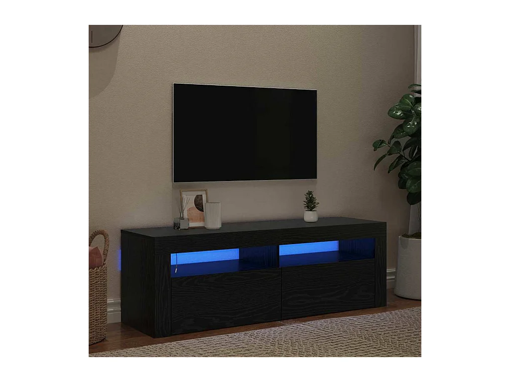 Meuble TV Noir 120 x 35 x 40 cm Bois d'ingénierie