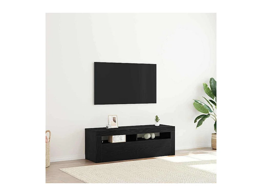 Mueble de TV negro 120 x 35 x 40 cm Madera de ingeniería