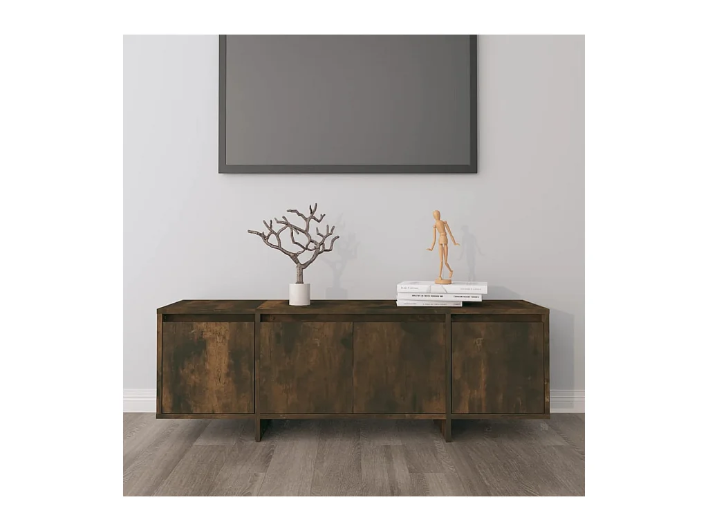 TV-meubel van gerookt eikenhout 120x30x40,5 cm bewerkt hout