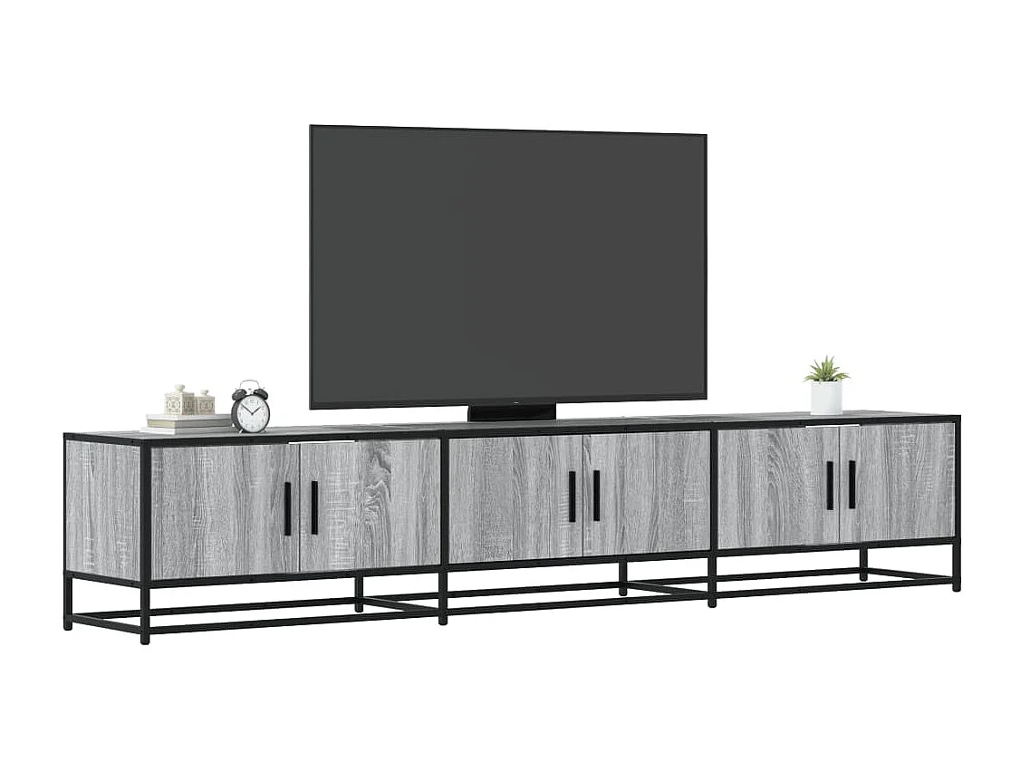 Meuble TV sonoma gris 210x35x41 cm bois d'ingénierie