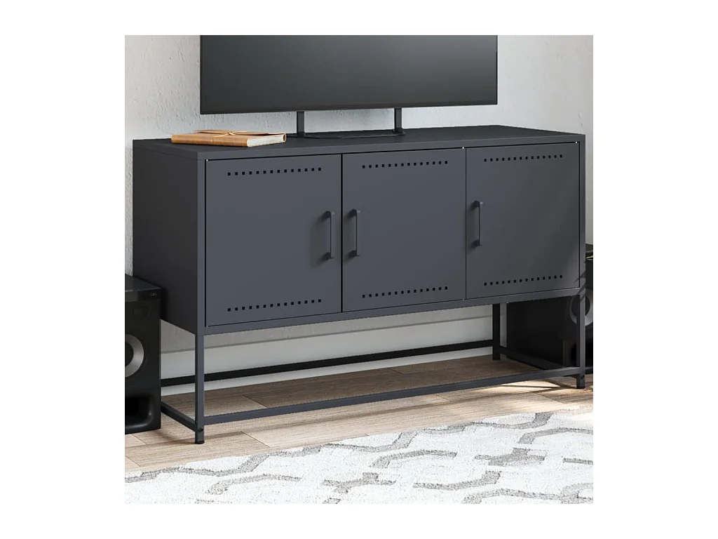 Anthrazitfarbener TV-Schrank 100,5x39x60,5 cm Stahl