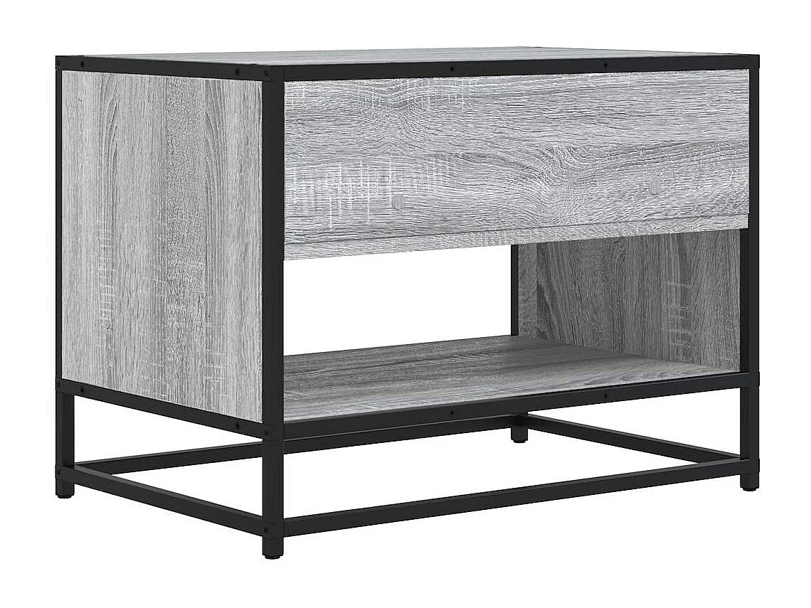 Meuble TV sonoma gris 61x40x46 cm bois d'ingénierie et métal