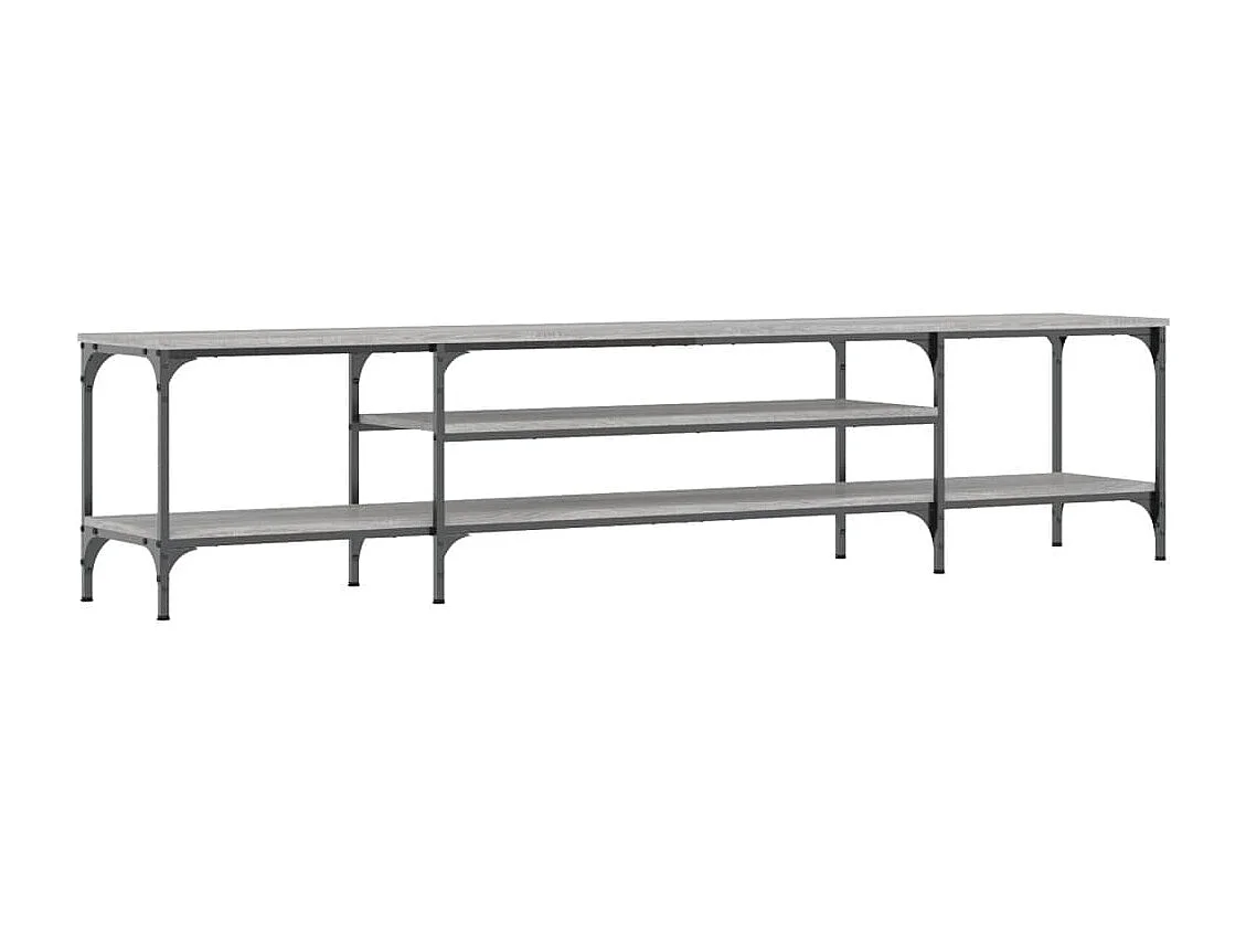 Mueble de TV Sonoma Gris 201x35x45 cm Madera de ingeniería y hierro