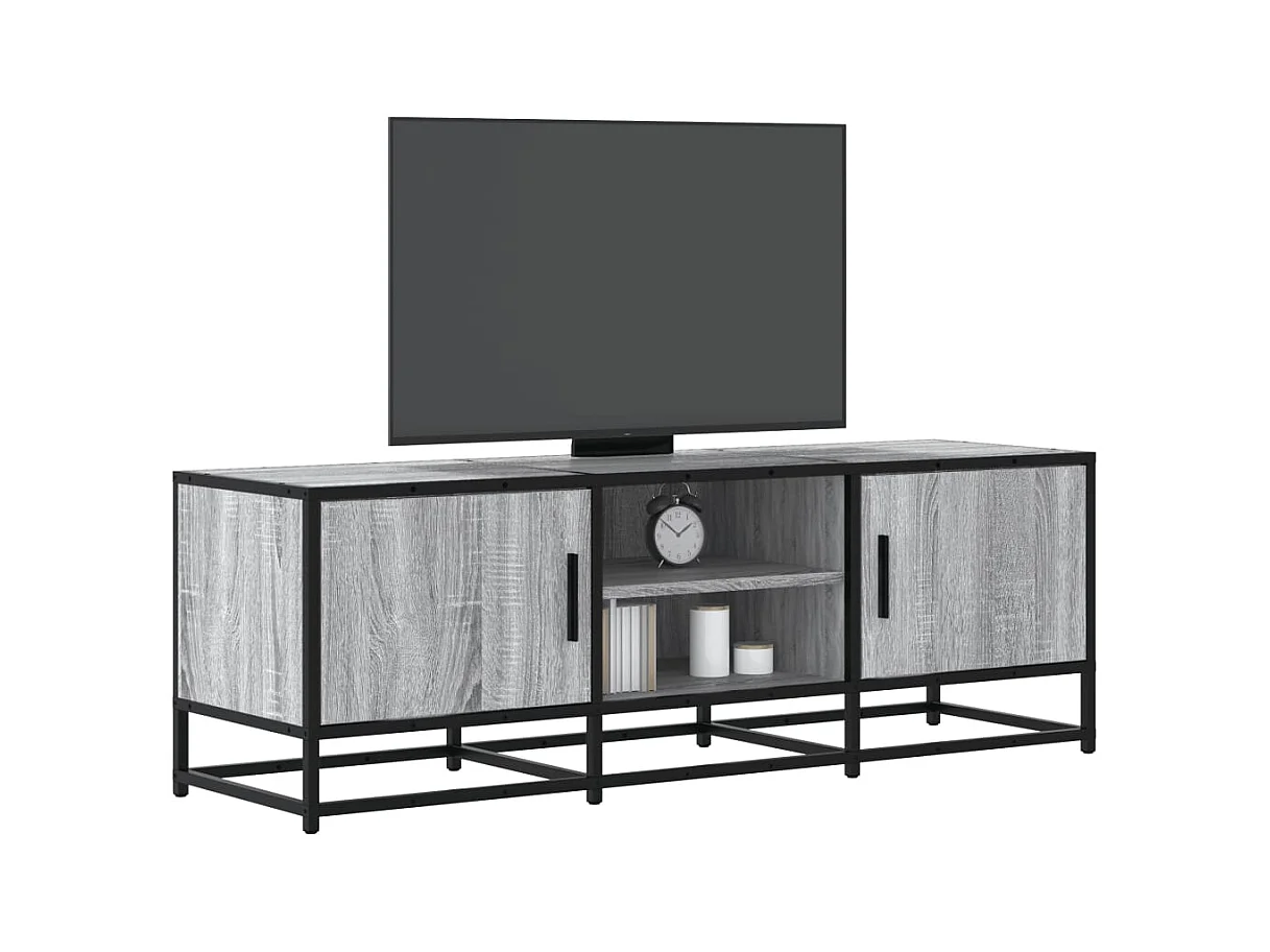 Sonoma grijs tv-meubel 120x35x41 cm bewerkt hout en metaal