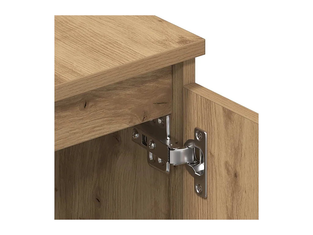 Meuble TV chêne artisanal 140x40x36 cm bois d'ingénierie