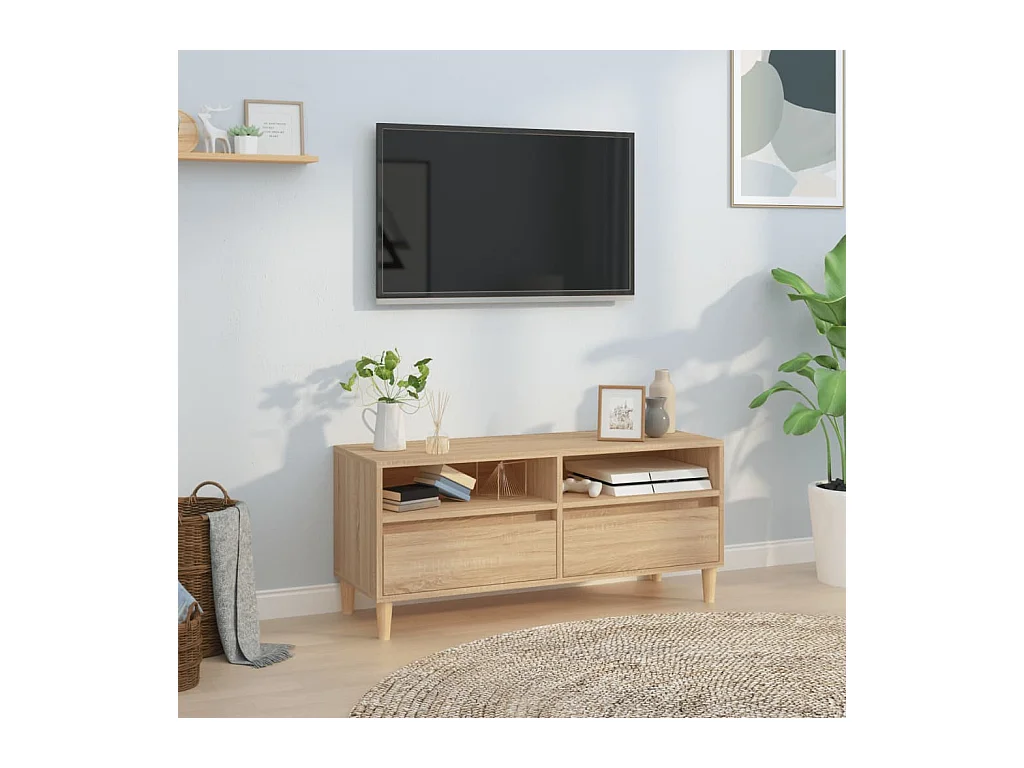 Mobile TV in rovere Sonoma 100x34,5x44,5 cm in legno ingegnerizzato