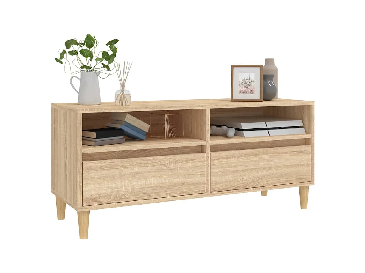 Mobile TV in rovere Sonoma 100x34,5x44,5 cm in legno ingegnerizzato