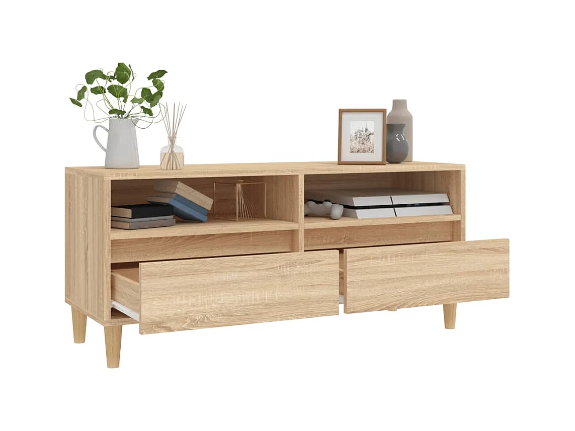 Mobile TV in rovere Sonoma 100x34,5x44,5 cm in legno ingegnerizzato
