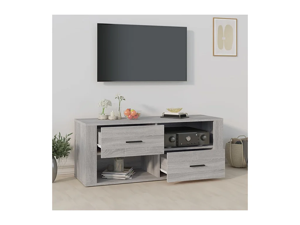 Meuble TV Sonoma gris 100x35x40 cm Bois d'ingénierie