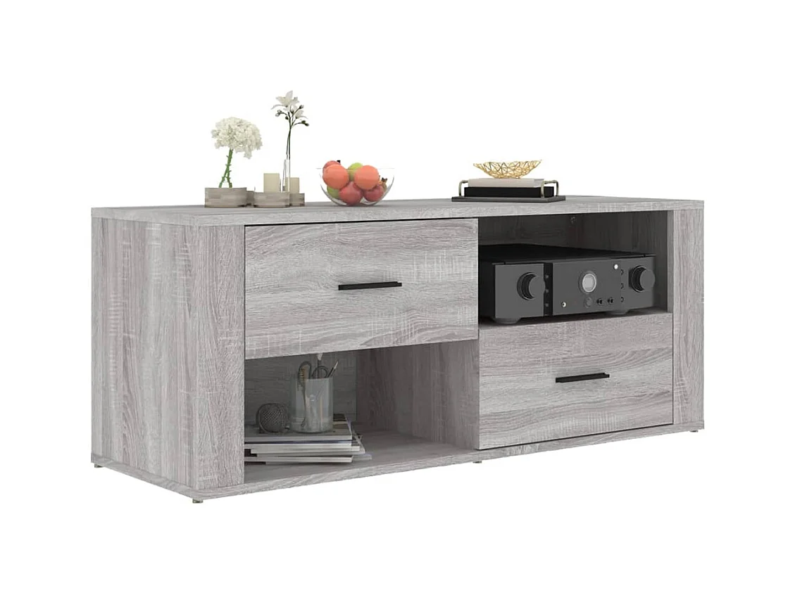Meuble TV Sonoma gris 100x35x40 cm Bois d'ingénierie