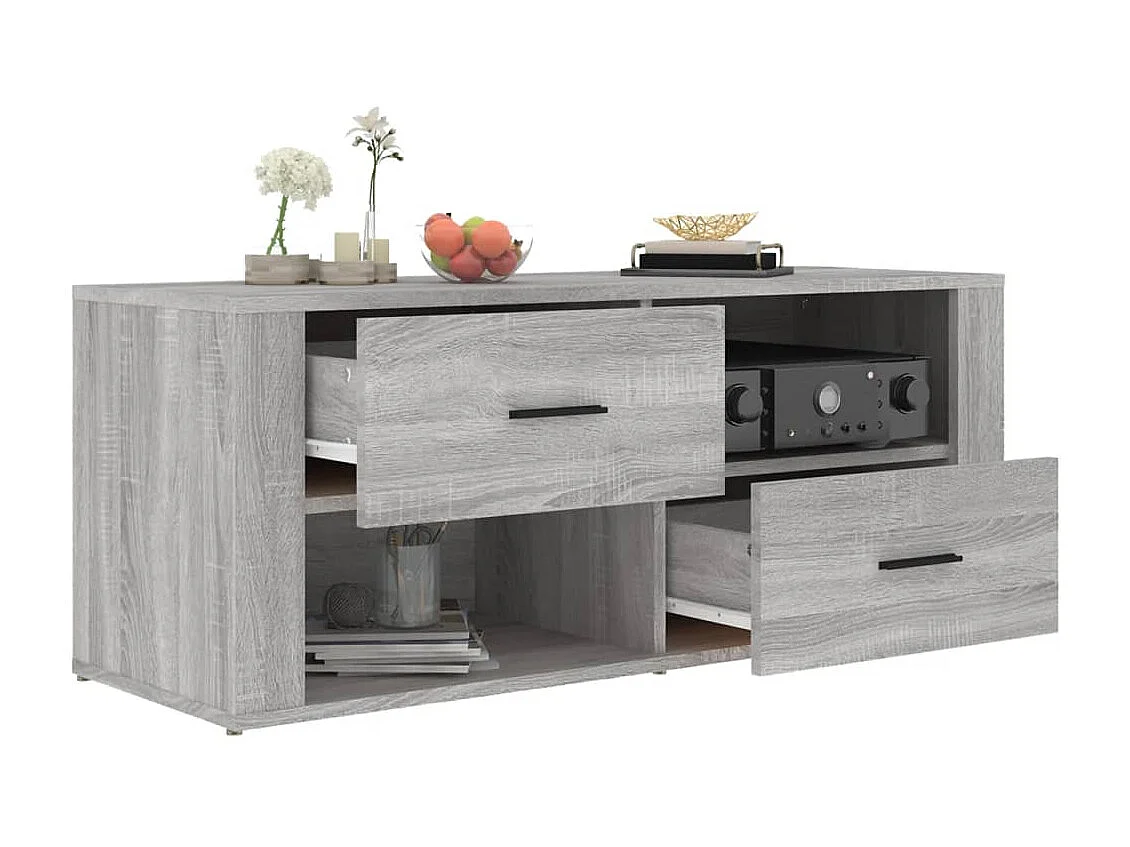 Meuble TV Sonoma gris 100x35x40 cm Bois d'ingénierie