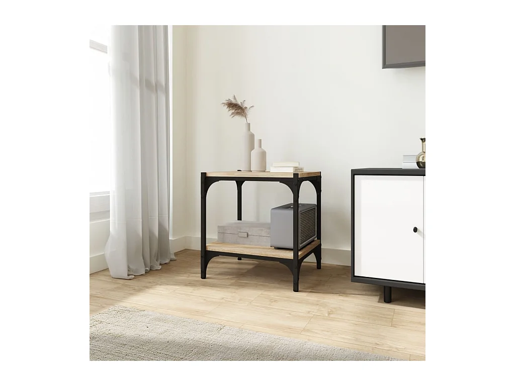 Mobile TV in rovere Sonoma 40x33x41 cm in legno ingegnerizzato e acciaio