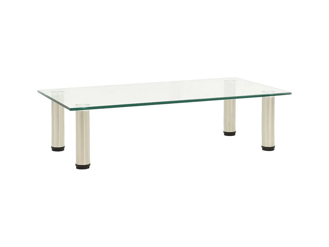 322763 TV Stand Transparent 60x35x17 cm Tempered Glass