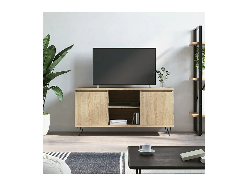Meuble TV chêne sonoma 104x35x50 cm bois d'ingénierie