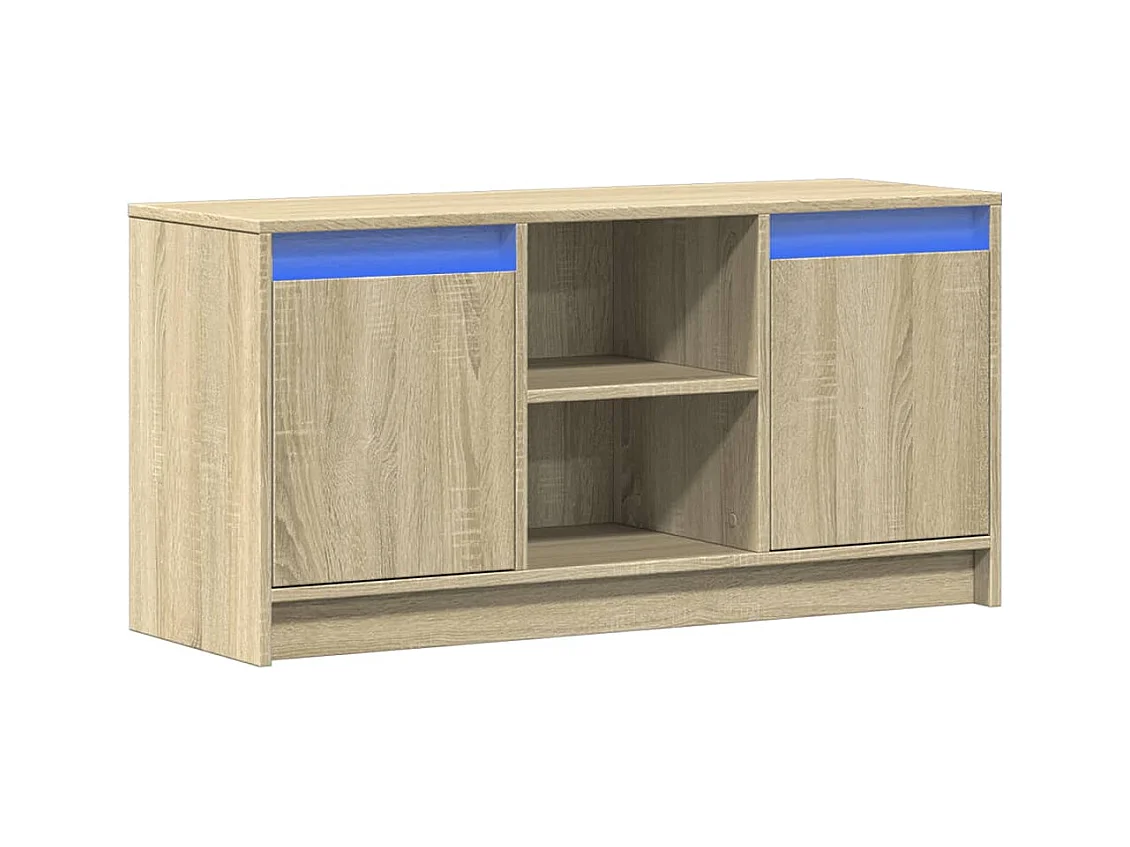 Meuble TV avec LED chêne sonoma 100x34x50 cm bois d'ingénierie