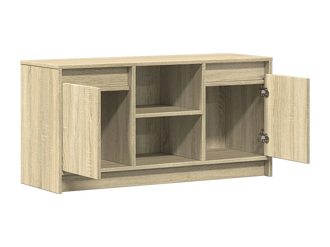 Meuble TV avec LED chêne sonoma 100x34x50 cm bois d'ingénierie
