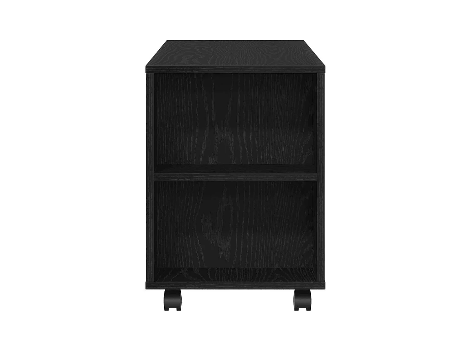 Meuble TV avec roulettes chêne noir bois d'ingénierie