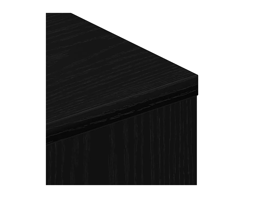 Meuble TV avec roulettes chêne noir bois d'ingénierie