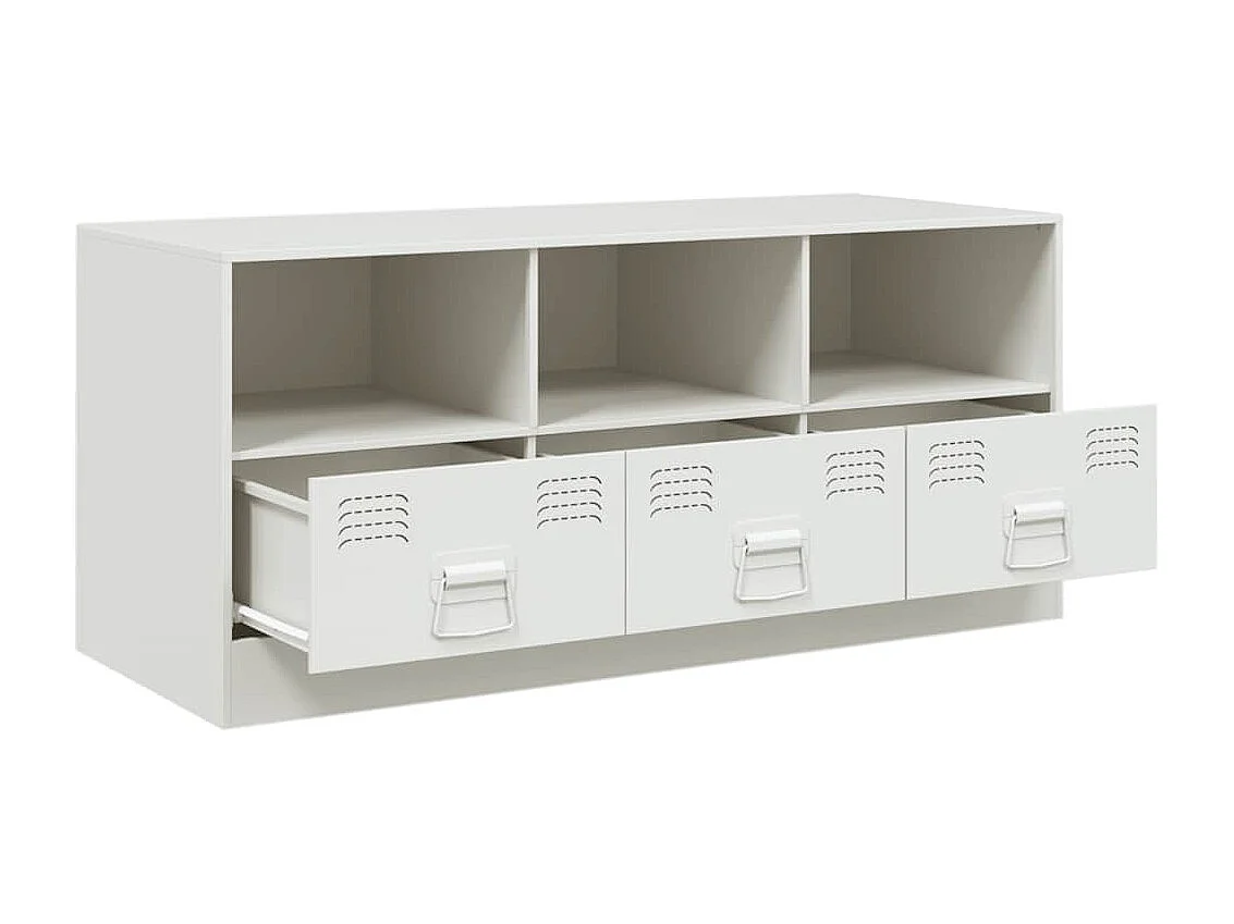 Meuble TV blanc 99x39x44 cm acier