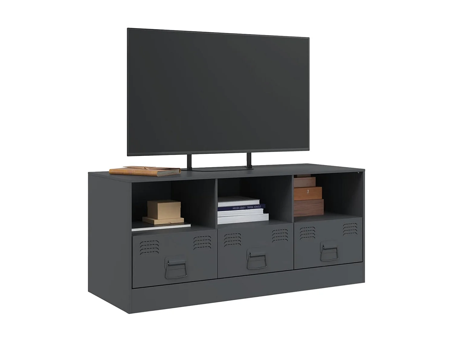 Meuble TV anthracite 99x39x44 cm acier