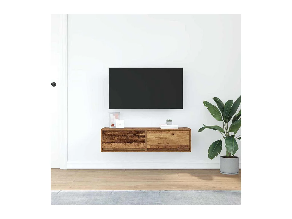 Meuble TV Bois Ancien 100x31x25,5 cm Bois d'ingénierie