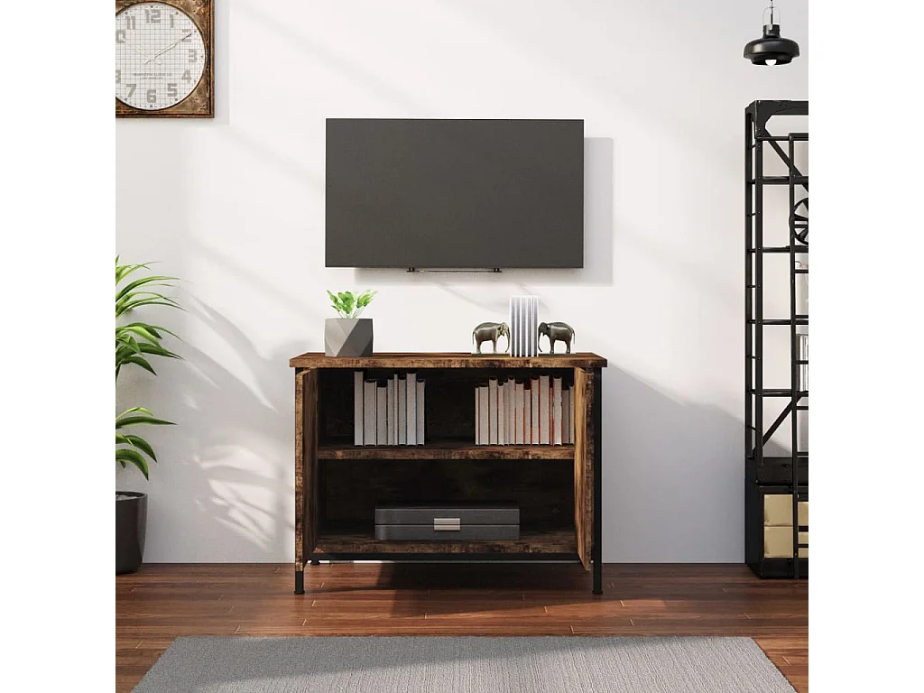 Mobile TV con ante in rovere sonoma 60x35x45cm in legno ingegnerizzato