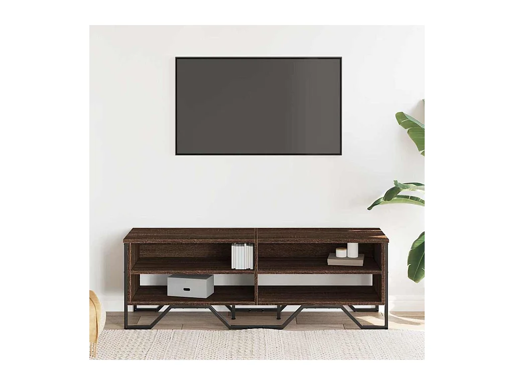 Meuble TV chêne marron 122x34x41 cm bois d'ingénierie