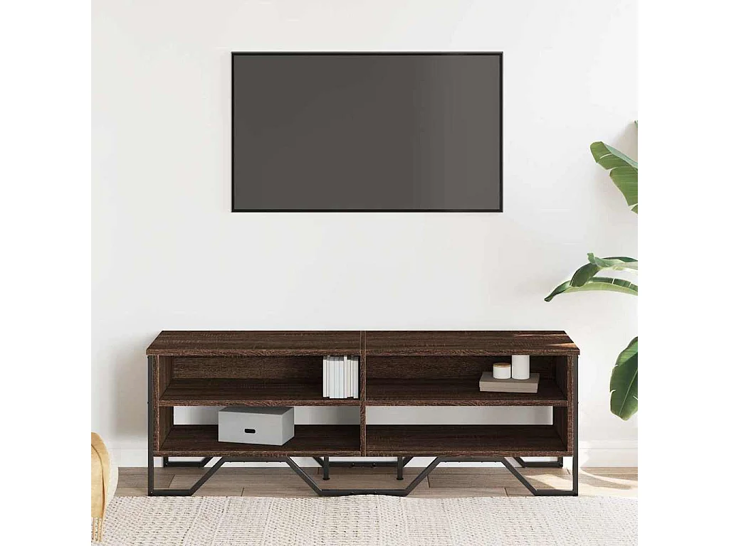 Meuble TV chêne marron 122x34x41 cm bois d'ingénierie