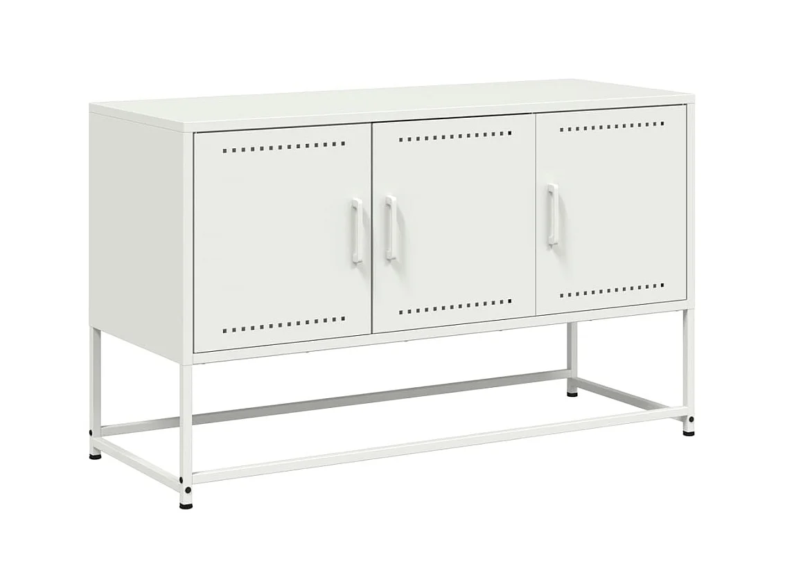 Meuble TV blanc 100,5x39x60,5 cm acier