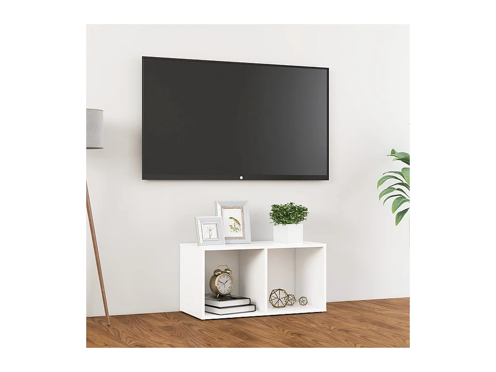 Meuble TV blanc 72x35x36,5 cm bois d’ingénierie