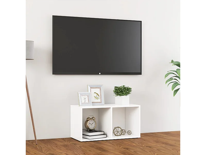 Meuble TV blanc 72x35x36,5 cm bois d’ingénierie